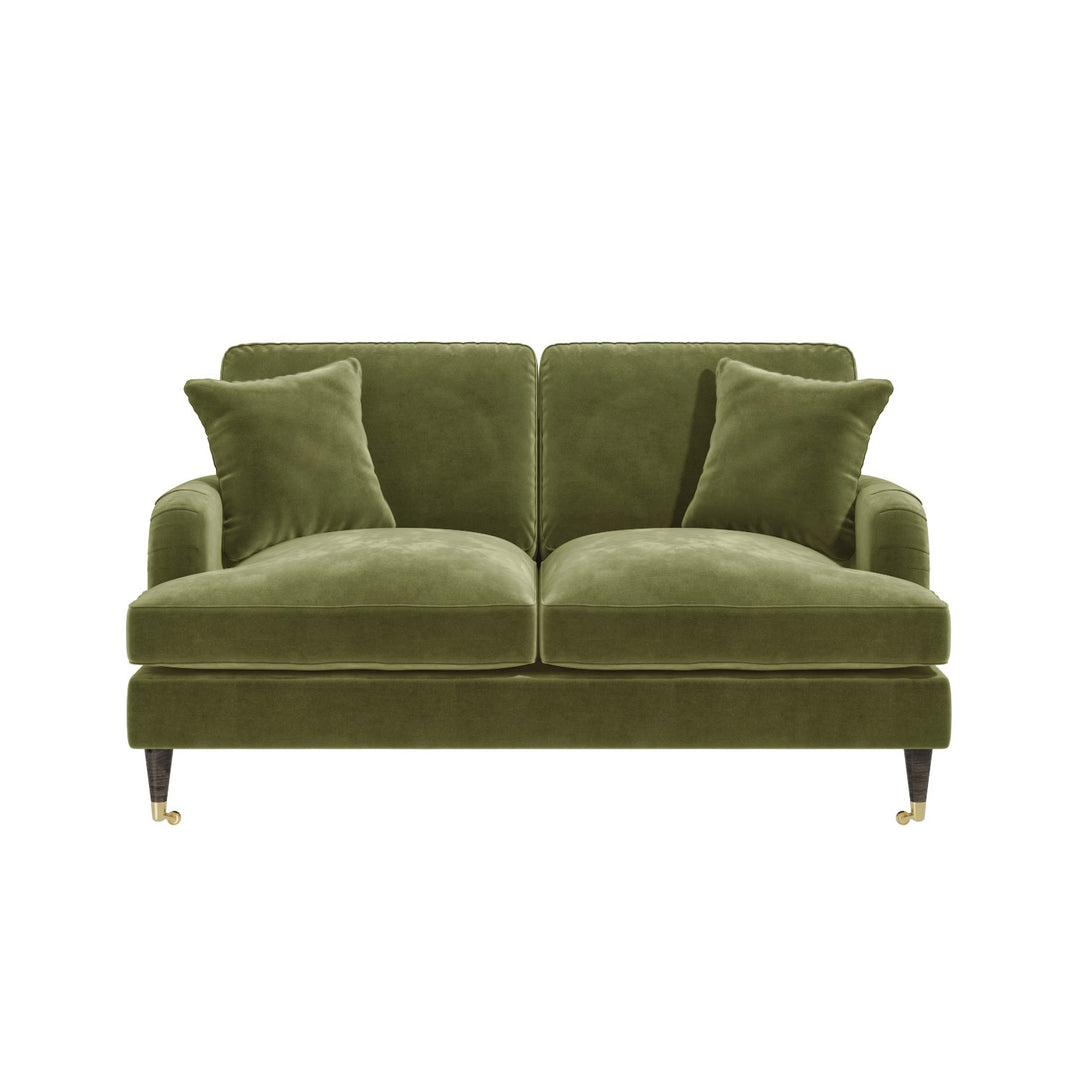 Olive Green Velvet 2 Seater Sofa sofa by DunePine - premium handmade upholstery available in UAE.