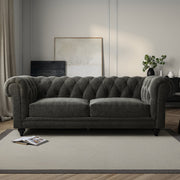 Grey Fabric Chesterfield 3 Seater Sofa sofa by DunePine - premium handmade upholstery available in UAE.