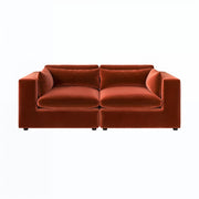 Burnt Orange Velvet 3 Seater Sofa sofa by DunePine - premium handmade upholstery available in UAE.