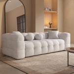 Load image into Gallery viewer, Cream Boucle 3 Seater Cloud Sofa sofa by DunePine - premium handmade upholstery available in UAE.
