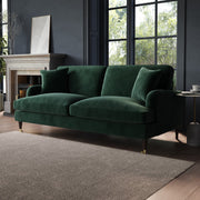 Dark Green Velvet 3 Seater Sofa sofa by DunePine - premium handmade upholstery available in UAE.