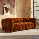 Load image into Gallery viewer, Burnt Orange Velvet 3-Seater Sofa sofa by DunePine - premium handmade upholstery available in UAE.
