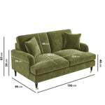 Load image into Gallery viewer, Olive Green Velvet 2 Seater Sofa sofa by DunePine - premium handmade upholstery available in UAE.
