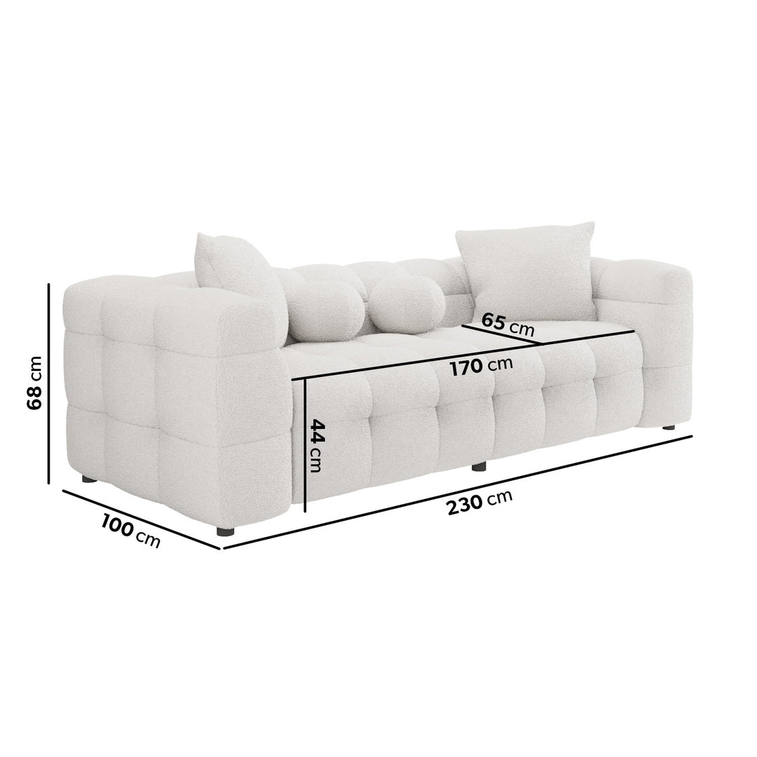 Cream Boucle 3 Seater Cloud Sofa sofa by DunePine - premium handmade upholstery available in UAE.