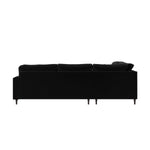 Load image into Gallery viewer, Black Velvet 4 Seater Left Hand Corner Sofa sofa by DunePine - premium handmade upholstery available in UAE.
