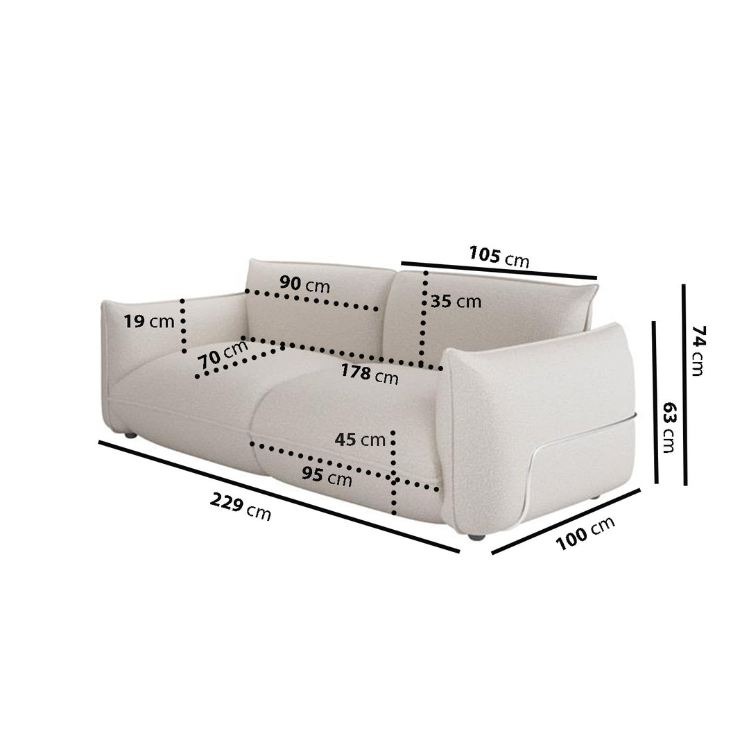 Beige Chenille 3 Seater Cloud Sofa sofa by DunePine - premium handmade upholstery available in UAE.