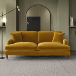 Load image into Gallery viewer, Mustard Velvet 3 Seater Sofa sofa by DunePine - premium handmade upholstery available in UAE.
