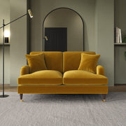 Mustard Velvet 2 Seater Sofa sofa by DunePine - premium handmade upholstery available in UAE.
