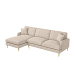 Load image into Gallery viewer, Beige Fabric Left Hand Facing 4 Seater Chaise Corner Sofa sofa by DunePine - premium handmade upholstery available in UAE.
