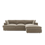 Load image into Gallery viewer, Large Mink Velvet Right Hand 4 Seater Chaise Corner Sofa sofa by DunePine - premium handmade upholstery available in UAE.
