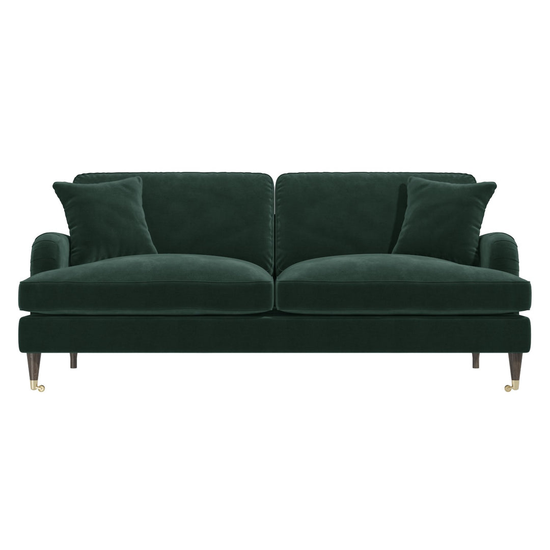 Dark Green Velvet 3 Seater Sofa sofa by DunePine - premium handmade upholstery available in UAE.