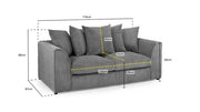 Harley Jumbo Sofa Grey Sofa in 3, Seater - DunePine UAE