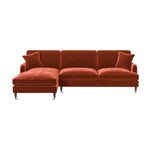 Load image into Gallery viewer, Burnt Orange Velvet Left Hand Facing 4 Seater Chaise Corner Sofa sofa by DunePine - premium handmade upholstery available in UAE.

