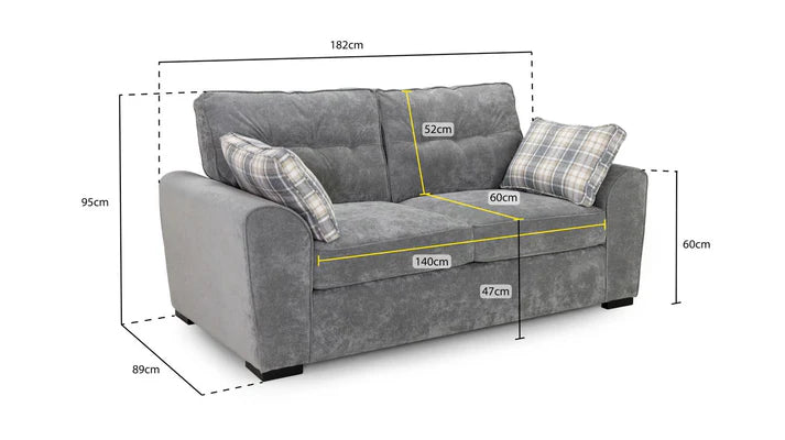 Ruiss Sofa Grey Sofa in 3, Seater - DunePine UAE