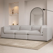 Beige Boucle 4 Seater Sofa sofa by DunePine - premium handmade upholstery available in UAE.