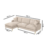 Load image into Gallery viewer, Beige Fabric Left Hand Facing 4 Seater Chaise Corner Sofa sofa by DunePine - premium handmade upholstery available in UAE.
