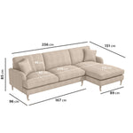 Load image into Gallery viewer, Beige Fabric Right Hand Facing 4 Seater Chaise Corner Sofa sofa by DunePine - premium handmade upholstery available in UAE.
