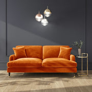 Orange Velvet 3 Seater Sofa sofa by DunePine - premium handmade upholstery available in UAE.