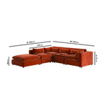 Load image into Gallery viewer, Large Burnt Orange Velvet 5 Seater Modular Corner Sofa sofa by DunePine - premium handmade upholstery available in UAE.
