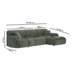 Load image into Gallery viewer, Large Green Chenille Right Hand 4 Seater Chaise Corner Sofa sofa by DunePine - premium handmade upholstery available in UAE.
