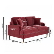 Burgundy Velvet 2 Seater Sofa sofa by DunePine - premium handmade upholstery available in UAE.