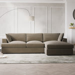 Load image into Gallery viewer, Large Mink Velvet Right Hand 4 Seater Chaise Corner Sofa sofa by DunePine - premium handmade upholstery available in UAE.
