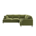 Load image into Gallery viewer, Olive Green Velvet 4 Seater Right Hand Corner Sofa sofa by DunePine - premium handmade upholstery available in UAE.
