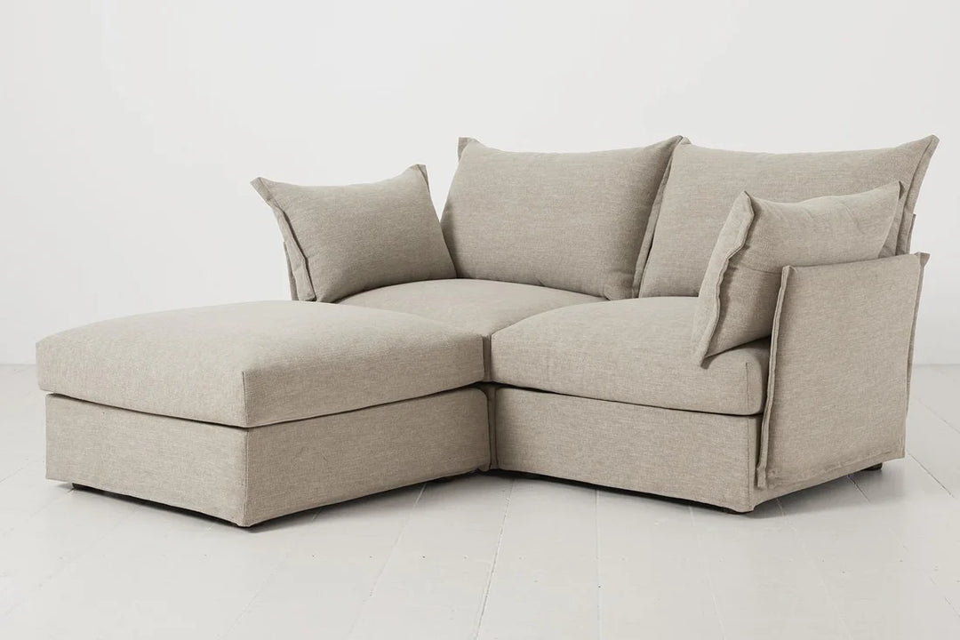 Florence 2-Seater Left Chaise Sofa - modern 2-seater chaise sofa with premium fabric, handcrafted by Dunepine, Dubai