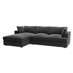 Load image into Gallery viewer, Dark Grey Velvet Left Hand 4 Seater Chaise Corner Sofa sofa by DunePine - premium handmade upholstery available in UAE.
