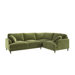 Load image into Gallery viewer, Olive Green Velvet 4 Seater Right Hand Corner Sofa sofa by DunePine - premium handmade upholstery available in UAE.
