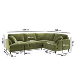 Load image into Gallery viewer, Olive Green Velvet 4 Seater Right Hand Corner Sofa sofa by DunePine - premium handmade upholstery available in UAE.
