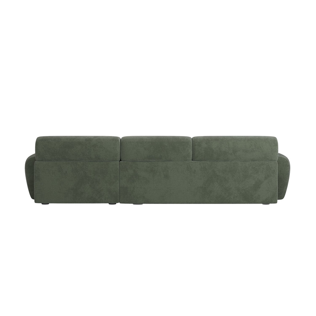 Large Green Chenille Right Hand 4 Seater Chaise Corner Sofa sofa by DunePine - premium handmade upholstery available in UAE.