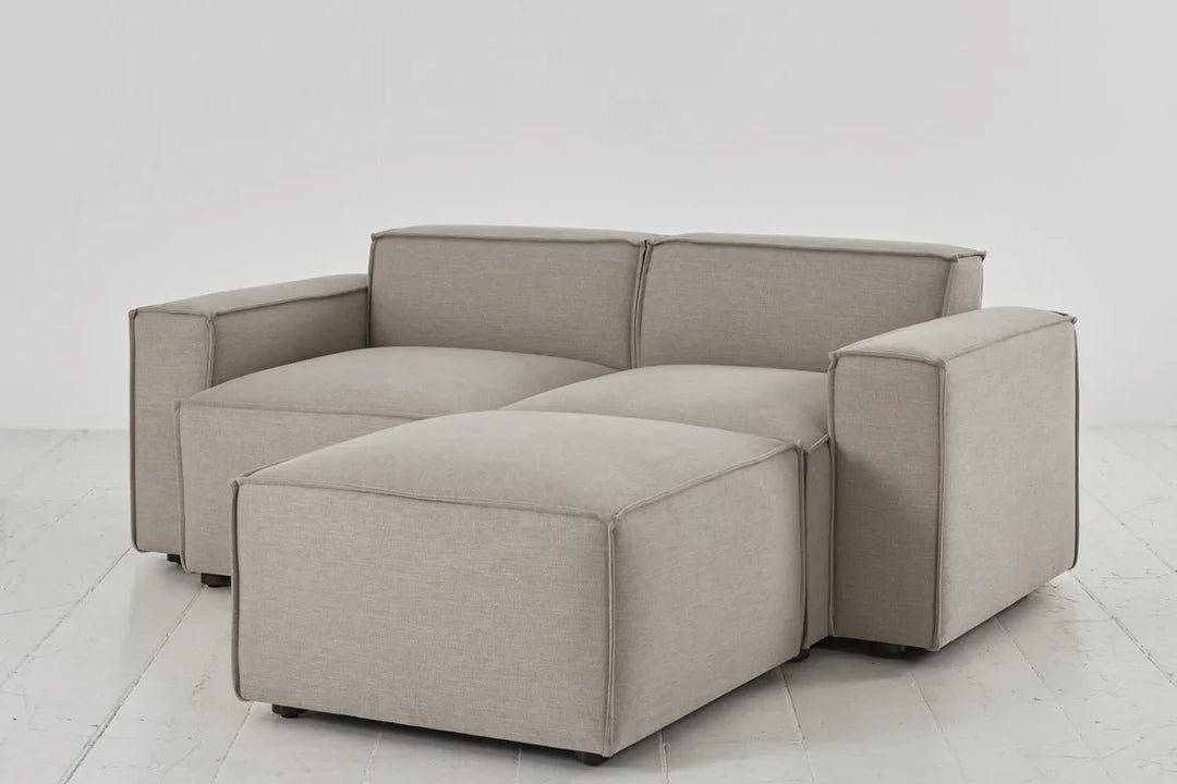 Mocha 2-Seater Right Chaise Sofa - modern 2-seater chaise sofa with premium fabric, handcrafted by Dunepine, Dubai