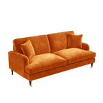 Load image into Gallery viewer, Orange Velvet 3 Seater Sofa sofa by DunePine - premium handmade upholstery available in UAE.

