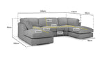 Load image into Gallery viewer, Inga Fullback Sofa Grey U Sofa in Shape, Corner - DunePine UAE
