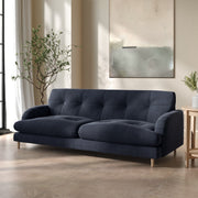 Dark Blue Velvet 3 Seater Mid Century Sofa sofa by DunePine - premium handmade upholstery available in UAE.