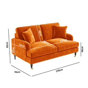 Orange Velvet 2 Seater Sofa sofa by DunePine - premium handmade upholstery available in UAE.