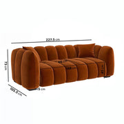 Burnt Orange Velvet 3-Seater Sofa sofa by DunePine - premium handmade upholstery available in UAE.