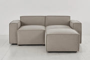 Mocha 2-Seater Right Chaise Sofa - modern 2-seater chaise sofa with premium fabric, handcrafted by Dunepine, Dubai