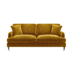 Load image into Gallery viewer, Mustard Velvet 3 Seater Sofa sofa by DunePine - premium handmade upholstery available in UAE.
