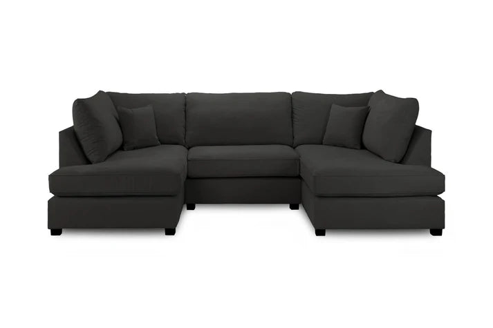 Haven Sofa Black U Sofa in Shape, Corner - DunePine UAE