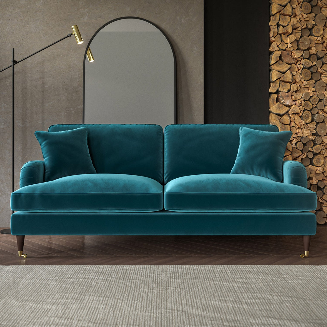Teal Velvet 3 Seater Sofa sofa by DunePine - premium handmade upholstery available in UAE.