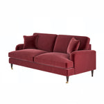 Load image into Gallery viewer, Burgundy Velvet 3 Seater Sofa sofa by DunePine - premium handmade upholstery available in UAE.
