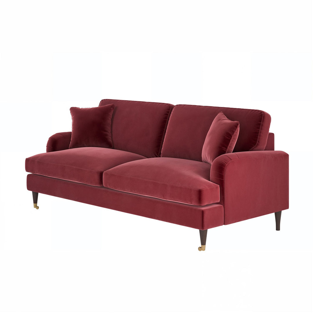 Burgundy Velvet 3 Seater Sofa sofa by DunePine - premium handmade upholstery available in UAE.