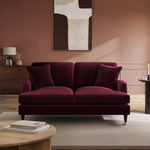 Load image into Gallery viewer, Burgundy Velvet 2 Seater Sofa sofa by DunePine - premium handmade upholstery available in UAE.
