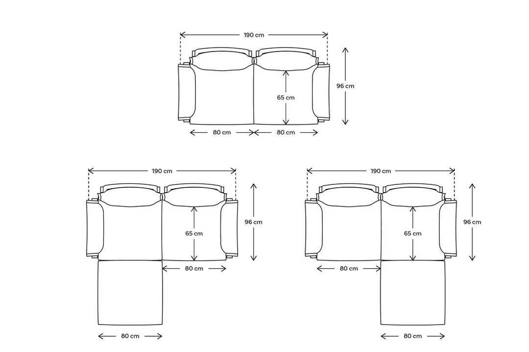 Florence 2-Seater Right Chaise Sofa - modern 2-seater chaise sofa with premium fabric, handcrafted by Dunepine, Dubai