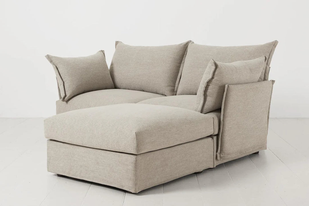Florence 2-Seater Right Chaise Sofa - modern 2-seater chaise sofa with premium fabric, handcrafted by Dunepine, Dubai
