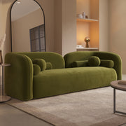 Olive Green Velvet Curved 3 Seater Cloud Sofa sofa by DunePine - premium handmade upholstery available in UAE.