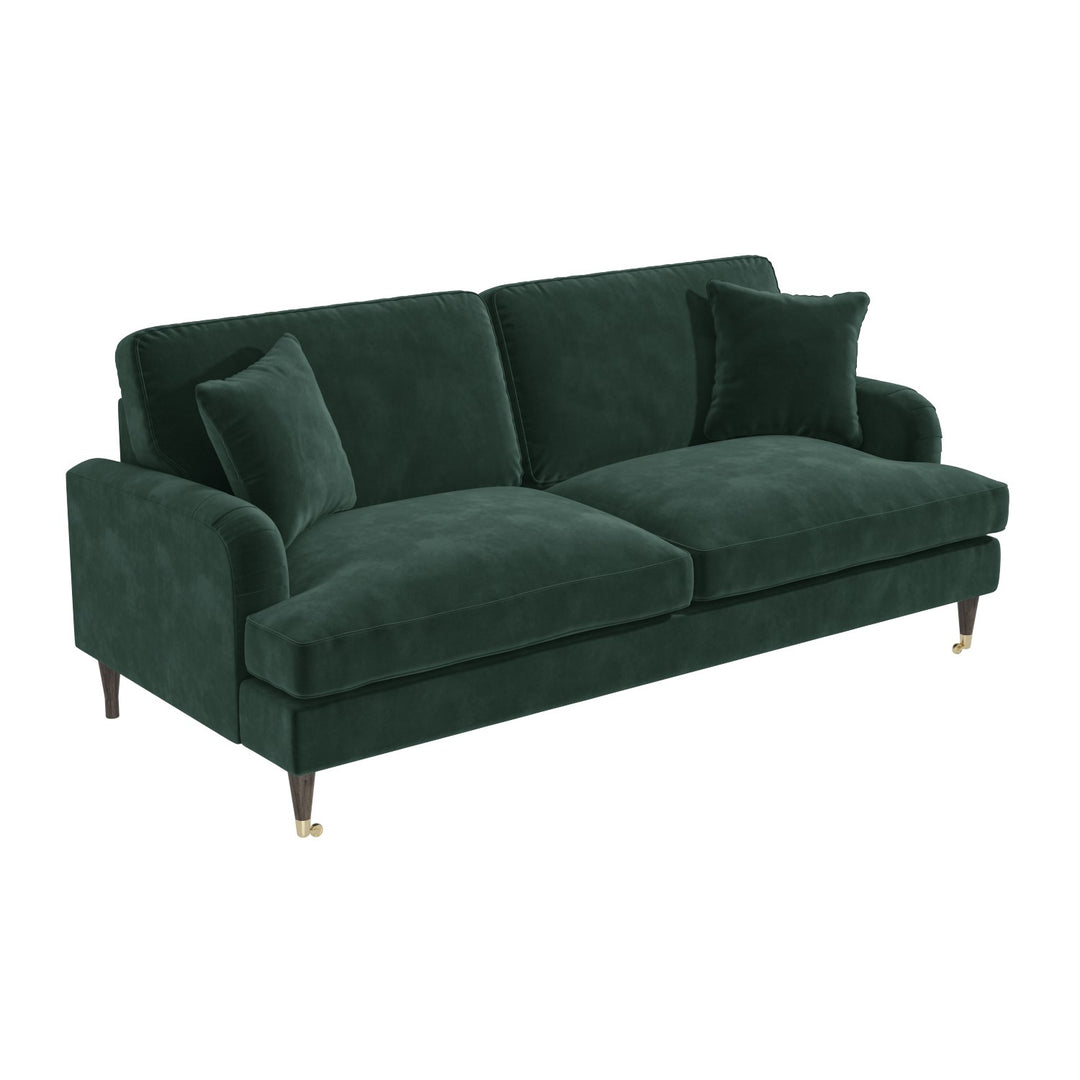 Dark Green Velvet 3 Seater Sofa sofa by DunePine - premium handmade upholstery available in UAE.