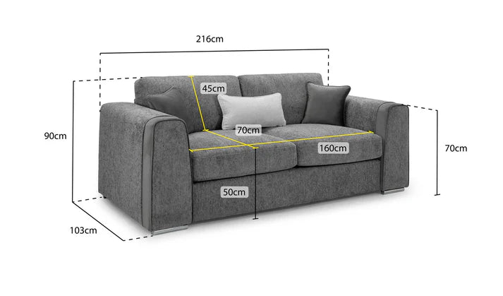 Orlena Sofa Beige Sofa in 3, Seater - DunePine UAE
